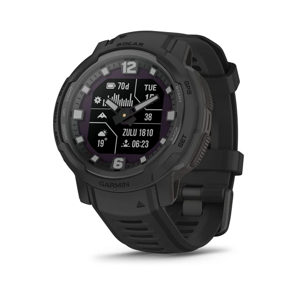 Garmin Instinct Crossover Solar - Taktik Edition, Hybrid Smartwatch with Solar Şarj, Taktikli Özellikler, Analog Eller ve Dijital Ekran, Siyah Ekran, ürün görseli 1