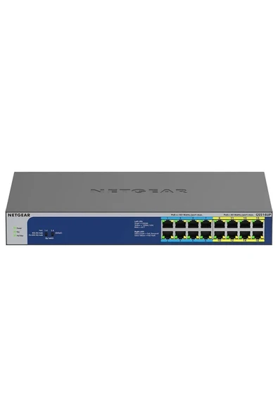 Gs516up-100eus 16-port Gigabit Ethernet Network Switch Poe Destekli Profesyonel Ağ Çözümü ürün görseli 1