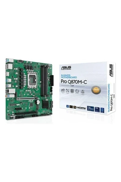 Asus Pro Q870M-C-CSM Intel Q870 LGA1851 Ddr5 6400 2xdp HDMI Çift M2 Usb3.2 Tpm Matx Intel Vpro Desteği. Asus Control Center Express ürün görseli 1
