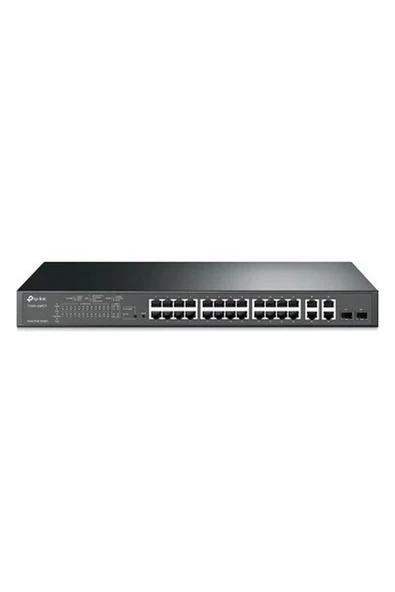 TP-Link T1500-28PCT (TL-SL2428P) JetStream 24-Port 10/100Mbps + 4-Port Gigabit Smart PoE+ ürün görseli 1