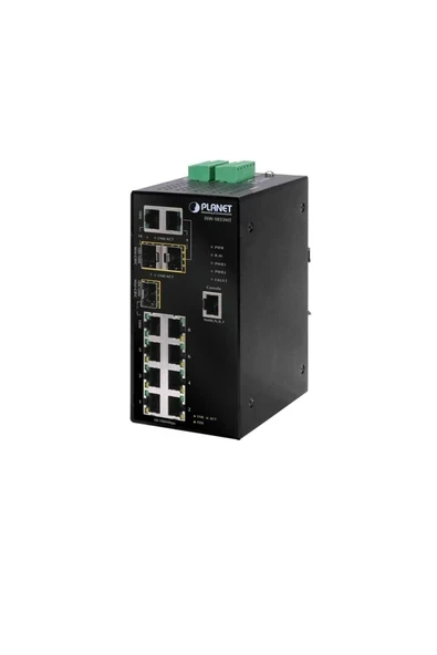 IP30  SNMP 7-Port/TP + 3-Port Gigabit Combo Industrial Ethernet Switch (-40 to 75 degree C) ürün görseli 1