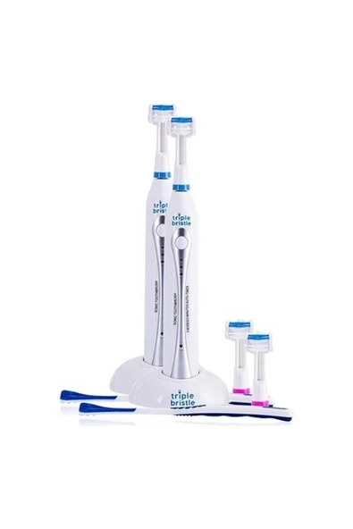 Triple Bristle Orijinal Sonic Diş Fırçası - Şarj Edilebilir Diş Fırçası - 2 Adet ürün görseli 1