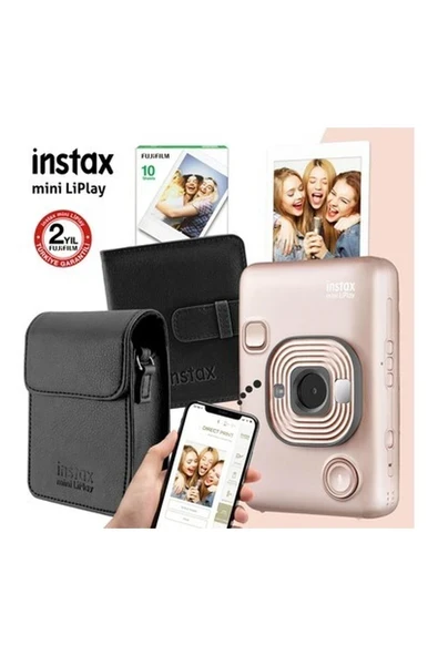Instax Mini Liplay Hybrid Blush Gold Fotoğraf Makinesi Seti 2 ürün görseli 1