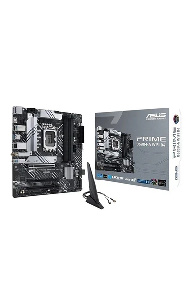 Asus Prıme B660M-A Wıfı D4 Intel B660 Lga1700 DDR4 5333 Dp Hdmı Çift M2 Usb3.2 Ax Wifi + Bt Aura Rgb Matx (Prıme B660M-A Wıfı D4) Anakart ürün görseli 1