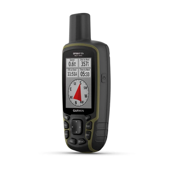 Garmin GPSMAP 65s, Düğme ve Compass ile Eltimeter ve Compass, Expanded Uydu Desteği ve Multi-Band Technology, 2.6" Color Display ürün görseli 1