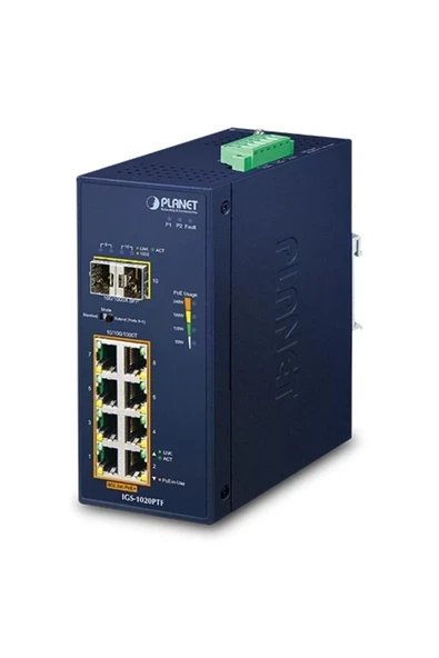 Endüstriyel Yönetilemeyen Poe Switch (INDUSTRİAL UNMANAGED POE SWİTCH) 8-port 10/100/1000t Ieee 80 ürün görseli 1