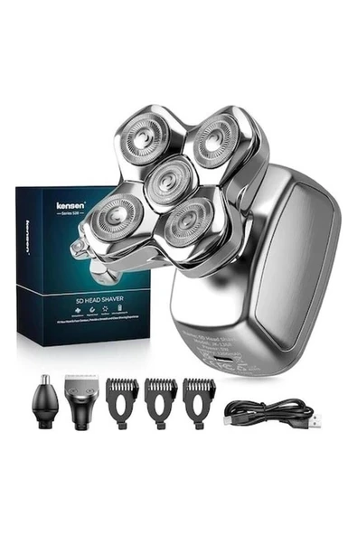 Kensen 5d Manyetik Baş Tıraş Makinesi - Led Ekranlı - Gümüş Gümüş ürün görseli 1