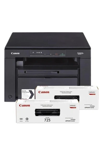 Canon MF3010 Siyah Beyaz Lazer Yazıcı/Fotokopi+Tarama + 2x CRG 725 (Canon Eurasia Garantili) ürün görseli 1