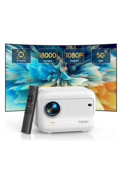 Yaber 18000 Lümen 1080P Dış Mekan Projektörü Beyaz ürün görseli 1