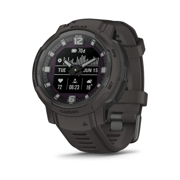 Garmin Instinct Crossover Solar, Hibrit Smartwatch with Solar Şarj Gürültüleri, Analog Hands ve Digital Display, Graphite ürün görseli 1
