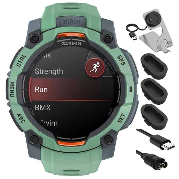 Garmin 010-02936-01 Instinct 3-45 mm Açık GPS Smartwatch AMOLED Neo Tropic with Neo Tropic Band Sche with Şarj Dock, Silikon Dust Cover 3 Pack and USB Type C Şarj ve Sync Cable ürün görseli 1