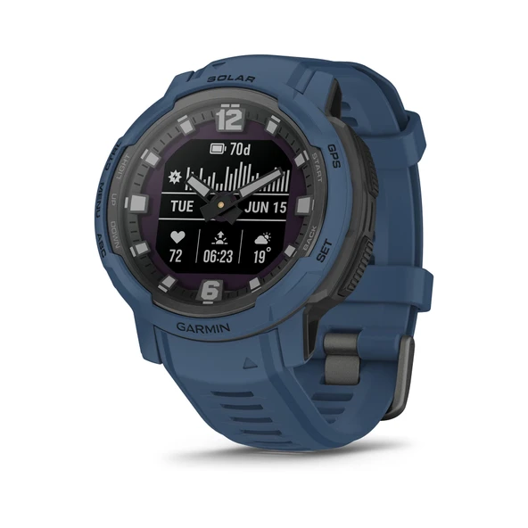 Garmin Instinct Crossover Solar, Hibrit Smartwatch with Solar Şarj Cap tasks, Analog Hands and Digital Display, Tidal Bluewatch ürün görseli 1