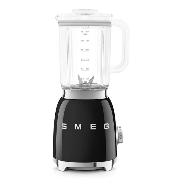 Smeg, BLF03BLEU, 1,5 l stand mikser, 4 hız seviyesi, 4 otomatik program, çıkarılabilir çift bıçak, dozaj kapaklı şeffaf kapak açıklığı, kaymaz, 800W, siyah ürün görseli 1