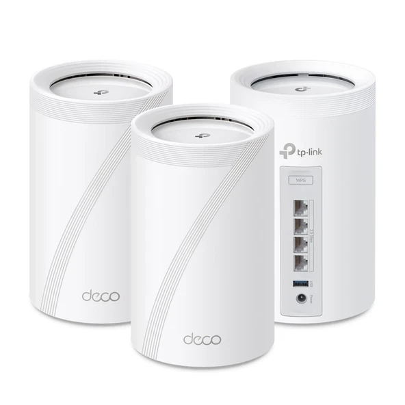 TP-Link Deco BE63 Üç Bantlı WiFi 7 BE10000 Tüm Ev Mesh Sistemi - 6 Akışlı 10 Gbps, 4x2.5G Bağlantı Noktalı Kablolu Ana Taşıyıcı, 4X Akıllı Dahili Anten, VPN, MU-... ürün görseli 1
