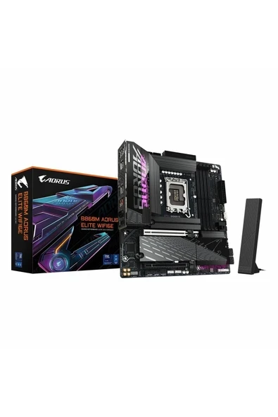 B860M Aorus Elite WiFi6E DDR5 (9200MHz)OC M.2 HDMI/DP/USB-C PCIe 5.0 1851P mATX Anakart ürün görseli 1