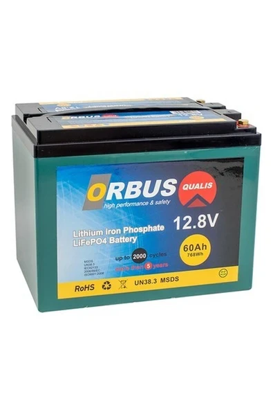 Orbus Lıt-12-60  12.8 Volt 60 Amper Lityum Lifepo4 Akü ürün görseli 1