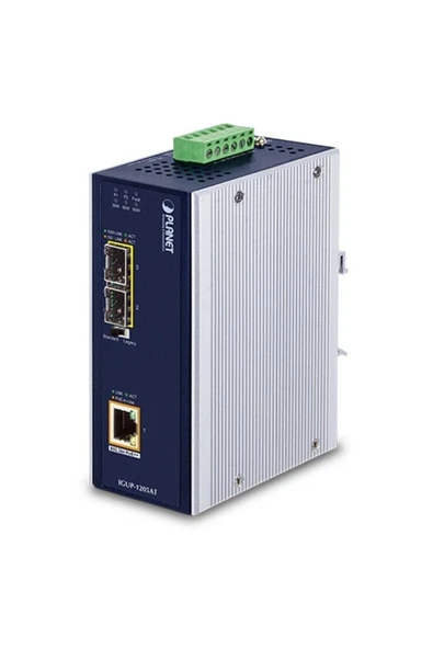 Endüstriyel 2-port 100/1000x Sfp 1-port 10/100/1000t 802.3bt Poe Media Converter Industrial 2-por ürün görseli 1