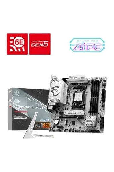 Msı MB B850M Gamıng Plus WIFI6E Am5 Ddr5 8200MHZ(OC) HDMI Dp 2x M.2 USB 10GBS 2.5g Lan Wı-Fı 6e Matx ürün görseli 1