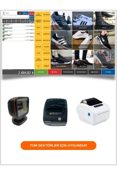 Masaüstü Barkod Okuyucu + 80mm Fiş Yazıcı + Barkod Yazıcı + Etiket + Barkodlu Satış Sistemi Programı ürün görseli 1