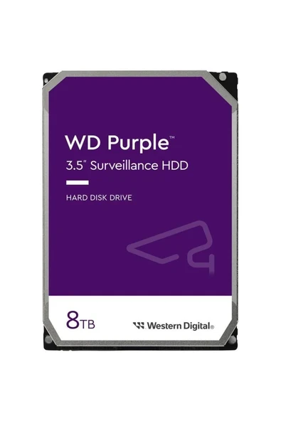 8 TB WD 3.5 PURPLE SATA3 5640RPM 256MB 7/24 GUVENLIK WD85PURZ (3 YIL RESMI DIST GARANTILI) ürün görseli 1