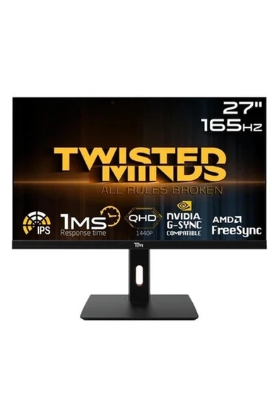 Twısted Mınds 27 TM272QE Qhd 165Hz 1ms HDMI Dp Freesync/gsync Çerçevesiz Rgb IPS Gamıng Monitör ürün görseli 1