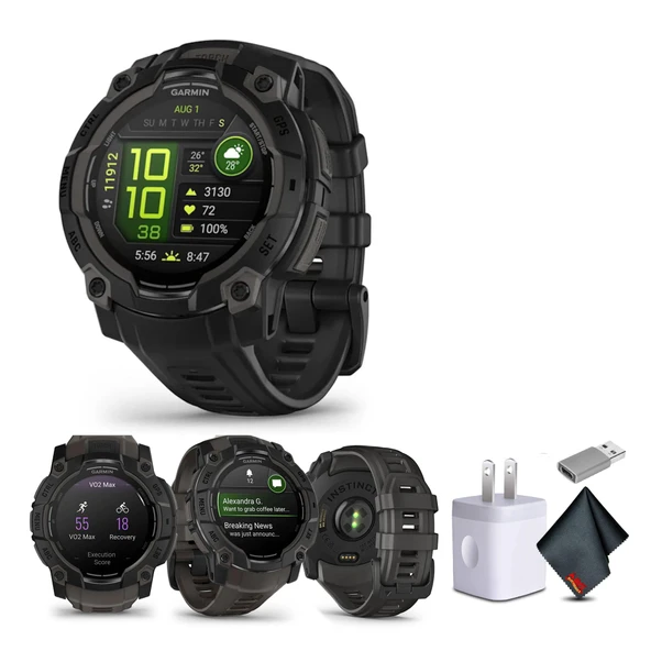 Garmin Instinct 3 45mm, AMOLED, Açık GPS Smartwatch, 7/24 Fitness ve Taktik Smart Watch, 18 Günlük Battery Life, built-in Flashlight, Black (010-02936-00) ürün görseli 1