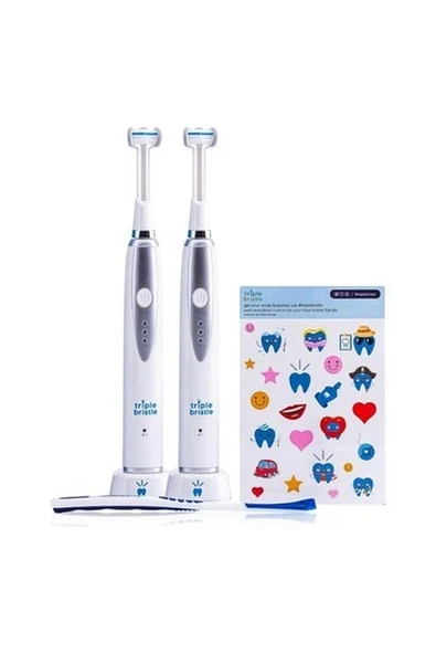 Triple Bristle Çocuk Sonic Diş Fırçası - Diş ve Diş Etlerini Temizlemek İçin - 2 Adet ürün görseli 1
