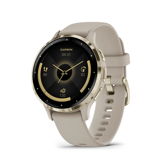 Garmin Venu 3S 41 mm – fitness akıllı saati, 1,2" AMOLED dokunmatik ekran, 10 güne kadar pil ömrü, 30'dan fazla spor uygulaması, Bluetooth telefon ve sesli yardım, müzik, GarminPay ürün görseli 1