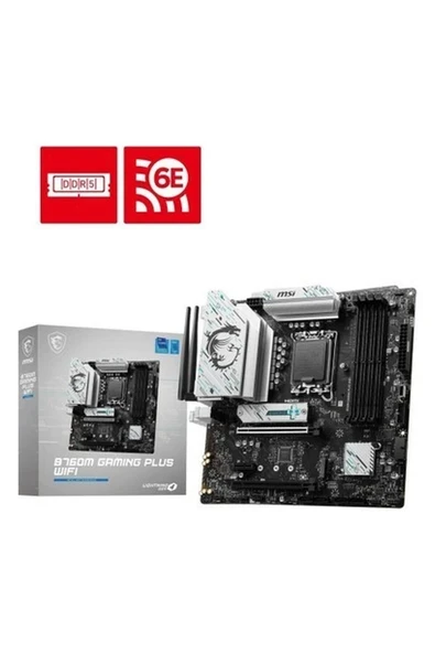 Msı MB B760M Gamıng Plus Wıfı Ddr5 6800(OC)MHZ HDMI Dp Atx 1700P ürün görseli 1