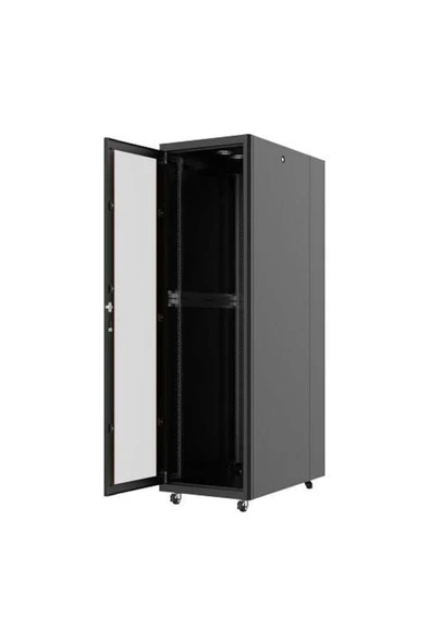 26U 600x1000mm Dikili Tip Siyah Kabinet Vega AG-VB26U6010S1 Cam Kapak ürün görseli 1