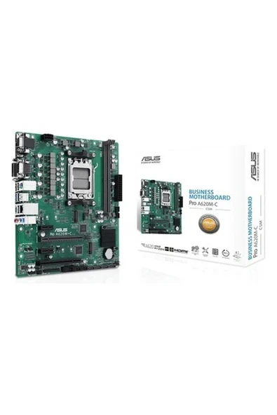 Pro A620M-C-CSM Anakart, Amd A620 Am5 Ddr5 6400 Dp HDMI DVI VGA Çift M2 USB 3.2 Aura Rgb Com Pci Matx, Asus 5x Protection Iii ürün görseli 1