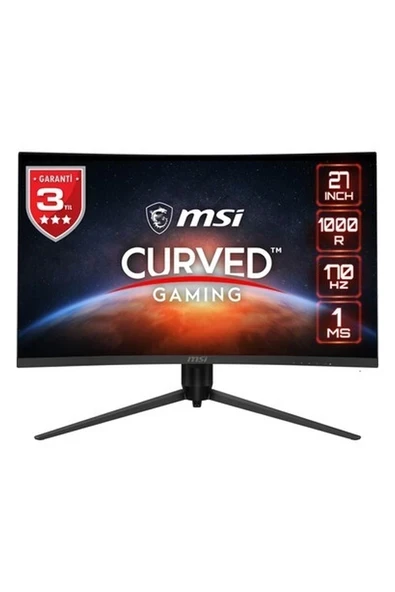 MSI 27" G271CQP E2 2560x1440 (WQHD) 16:9 CURVE 1000R VA 170HZ 1MS ADAPTIVE-SYNC GAMING MONITOR ürün görseli 1