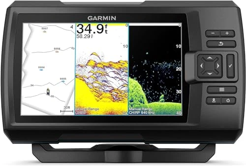 Garmin Striker Vivid 7cv, U.S. with GT20-TM Transducer - Easy-to-Use 7inch Color Fishfinder and Sonar Transducer, Vivid Scanning Sonar Color Sattes (010-02552-00) ürün görseli 1