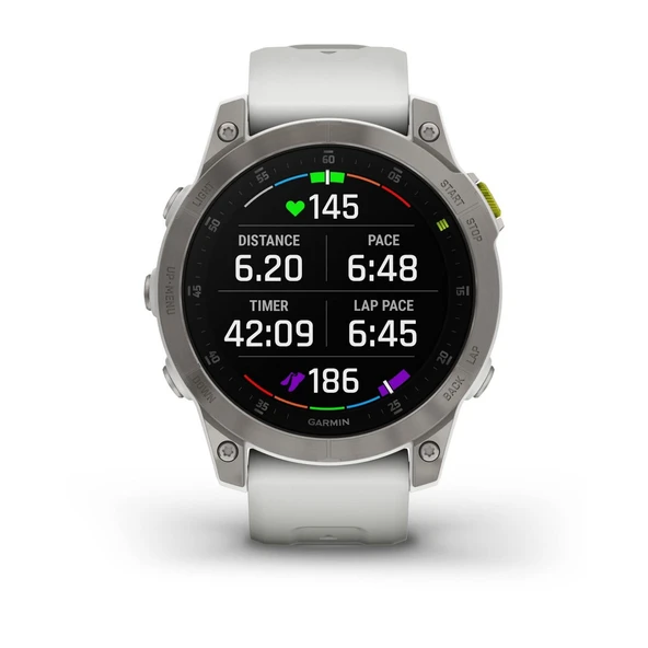 Garmin epix Gen 2, Premium Active smartwatch, Health and Wellness Özellikler, Touchscreen AMOLED Ekran, Macera Gelişmiş Özellikler ile İzle, White Titanyum ürün görseli 1