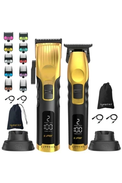 Supreme Trimmer Altın 2spee Trimmer & Clipper Seti | Sessiz | LCD Ekranlı | Ergonomik ürün görseli 1