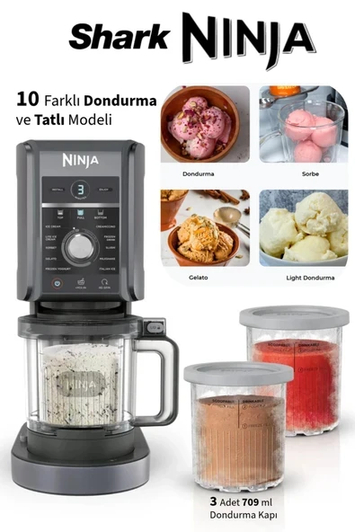 Creami Deluxe 10-In-1 Dondurma ve Frozen Makinesi+ Mutfak Tartısı Hediyeli ürün görseli 1