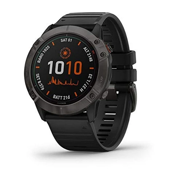 Garmin Fenix 6S Pro, Premium Multisport GPS Watch, Smaller-Sized, features Mapping, Music, Grade-Adjusted Pace Rehberlik ve Pulse Ox Sensörleri, Black ürün görseli 1