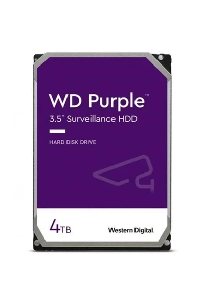 4 TB WD 3.5 PURPLE SATA3 5400RPM 256MB 7/24 GUVENLIK WD43PURZ (3 YIL RESMI DIST GARANTILI) ürün görseli 1