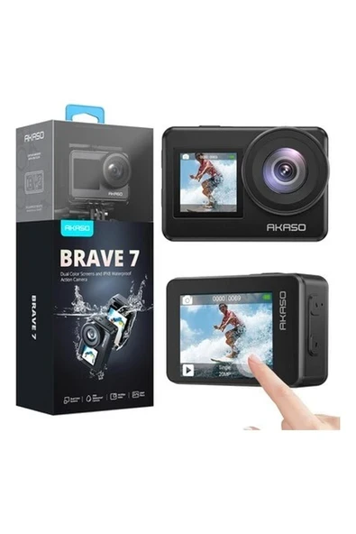 Br 7 Aksiyon Kamerası, Ipx8 Su Geçirmez Yerel 4K 20MP Wifi Cam Dokunmatik Ekranlı Eıs 2.0 Yakınlaştırma Desteği Harici Mikrofon Ses Kontrolü Vlog Kamerası - Gri ürün görseli 1