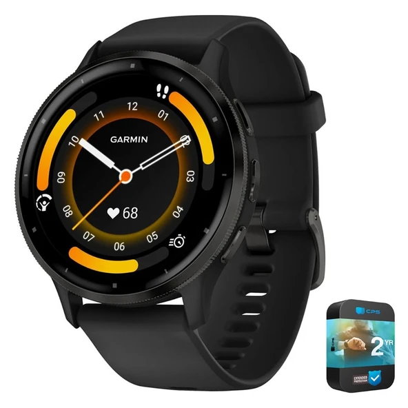 Garmin Venu 3 Sağlık ve Fitness GPS Smartwatch Steel Bezel w/Black Case 45mm | Resmi ABD Ortak Modeli | Sche 010-02784-01 with 2 YR CPS Geliştirilmiş Koruma Paketi ürün görseli 1
