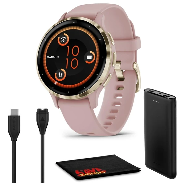 Garmin Venu 3S Gelişmiş Fitness ve Sağlık Takip Cihazı Akıllı Saat Yumuşak Altın Paslanmaz Çelik Çerçeve, Toz Gülü Kılıfı 41MM Silikon ve 1,2 İnç AMOLED T... ürün görseli 1
