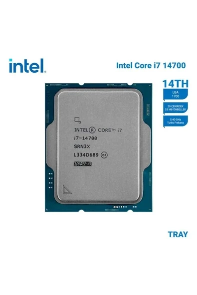 Core i7 14700 TRAY 2.1GHz 20 Çekirdek 33MB Akıllı Önbellek Soket 1700 Kutusuz İşlemci ürün görseli 1