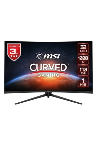 MSI 31.5" G321CQP E2 2560x1440 (WQHD) 16:9 CURVE 1000R VA 170HZ 1MS ADAPTIVE-SYNC GAMING MONITOR ürün görseli 1