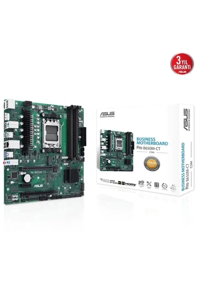Asus Pro B650M-CT-CSM AMD B650 AM5 DDR5 6400 2xDP HDMI Çift M2 USB3.2 TPM mATX (Pro B650M-CT-CSM)Anakart ürün görseli 1