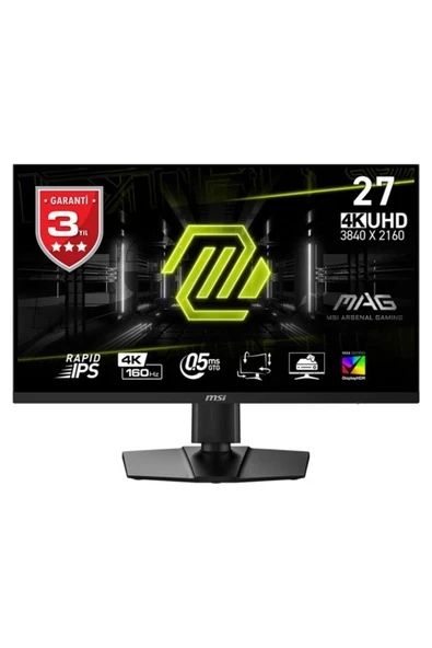 MSI 27" MAG 274UPF E2 3840x2160 (UHD) 16:9 FLAT RAPID IPS 160HZ 0.5MS GTG FREESYNC PIVOT GAMING MONITOR ürün görseli 1