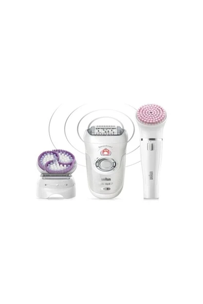 Braun Silk-épil 7 7895 SensoSmart Teknoloji Kablosuz Islak ve Kuru Kullanım Beyaz 6 Ek Ataçmanlı Epilatör / Epilasyon ürün görseli 1
