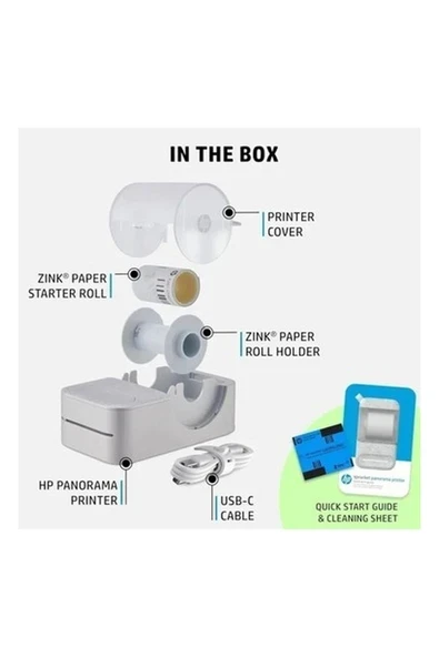 Hp Sprocket Panorama Instant Taşınabilir Renkli Etiket ve Fotoğraf Yazıcısı Gri Printer ürün görseli 1