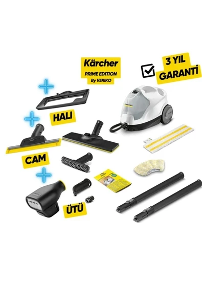 Sc 4 Easyfix Prime Paket Buharlı Temizlik Makinesi, Halı, Cam ve Dikey Ütü Aparatı Dahil - Beyaz ürün görseli 1