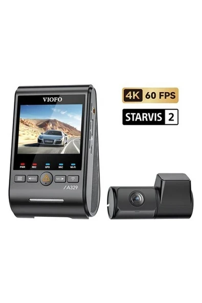 Viofo A329 2 Kameralı Ön+Arka 4k+2k Hdr Sony Starvis 2 Sensörlü Wi-Fi 6 SSD Destekli Gps'li Araç Kamerası ürün görseli 1