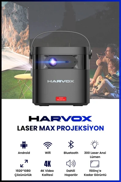 Laser Max DLP HD Taşınabilir Hoparlörlü Bataryalı Android Laser Projeksiyon Cihazı ürün görseli 1